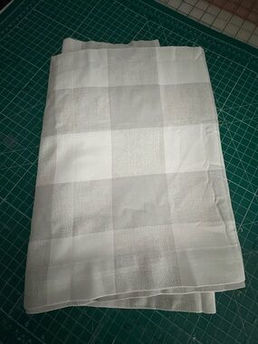 White and Light Gray Buffalo Check Cotton Valence.